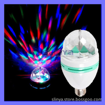E27 Crystal Auto Rotating RGB LED Lamp Full Color Bulb Magic Ball Holiday Party Dance DJ Bar KTV Decoration (LED-DJ)